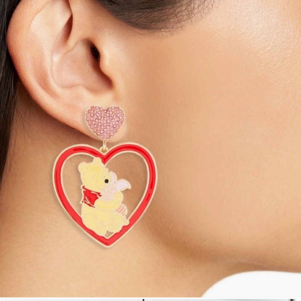 New... Baublebar x Disney Winnie The Pooh Piglet Heart Shape Earrings